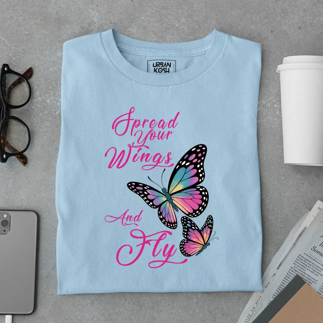 Spread Your Wings and Fly - Premium Butterfly T-Shirt for Women