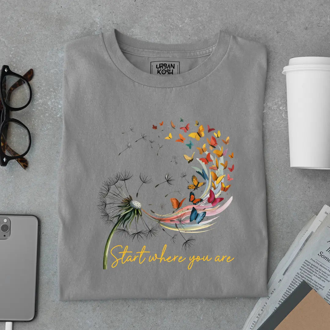 Start Where You Are - Premium Butterfly T-Shirt for Women