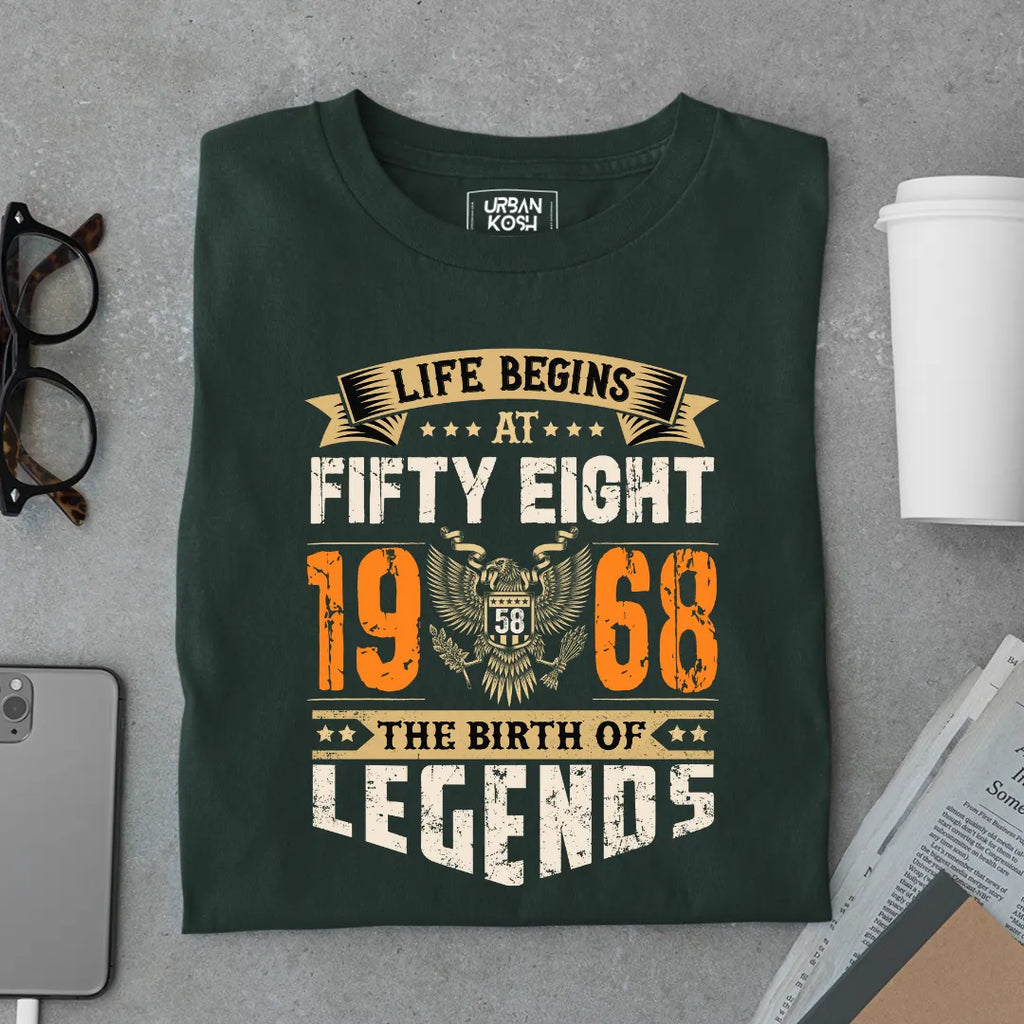 Life Begins at 58, 1968 The Birth of Legends Premium T-shirt