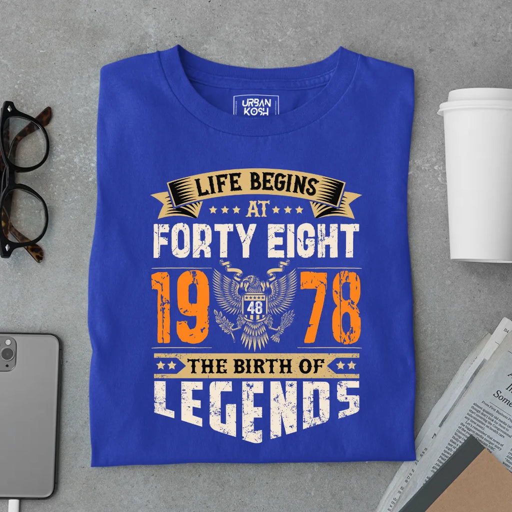 Life Begins at 48, 1978 The Birth of Legends Premium T-shirt