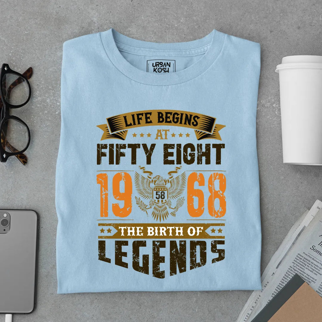 Life Begins at 58, 1968 The Birth of Legends Premium T-shirt