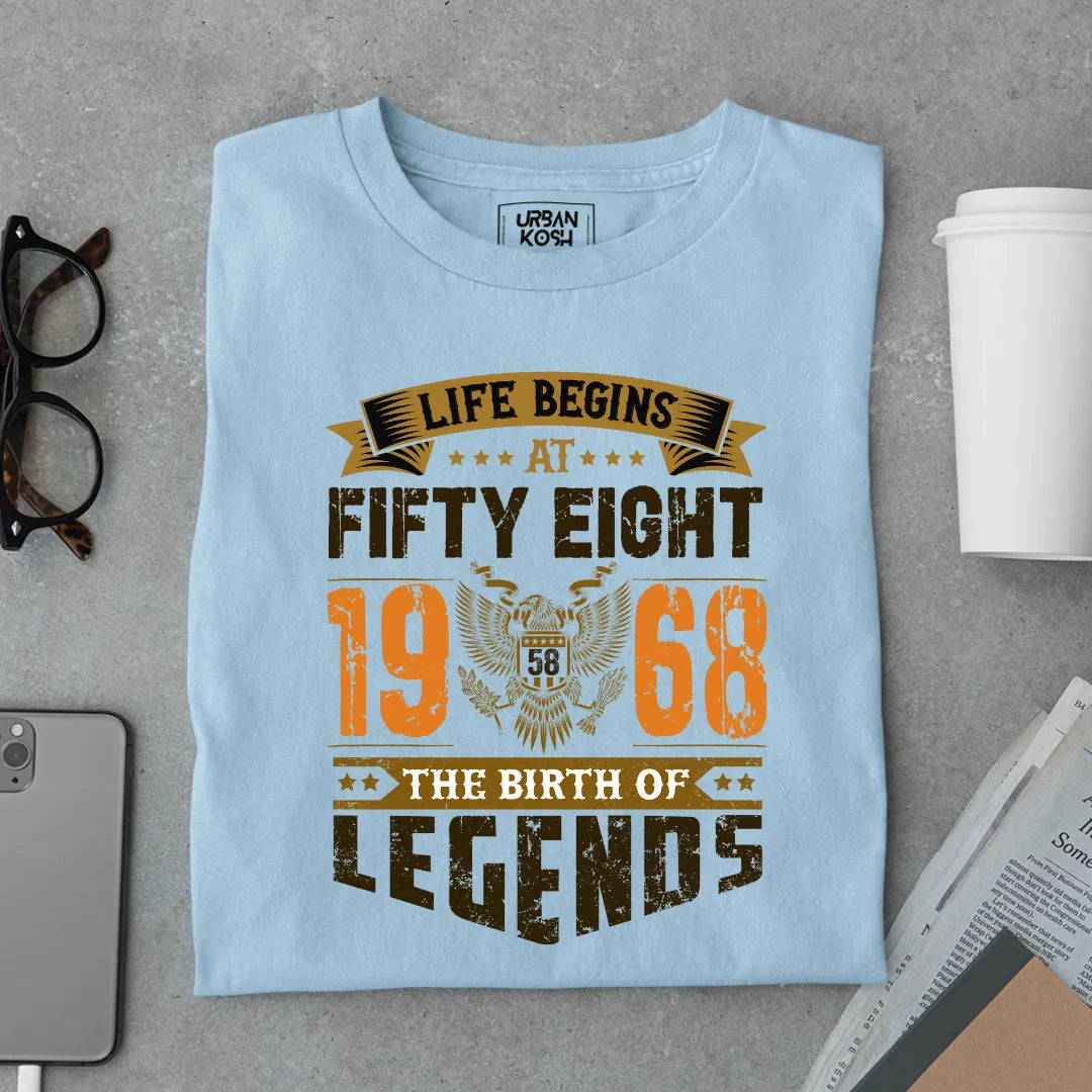 Life Begins at 58, 1968 The Birth of Legends Premium T-shirt