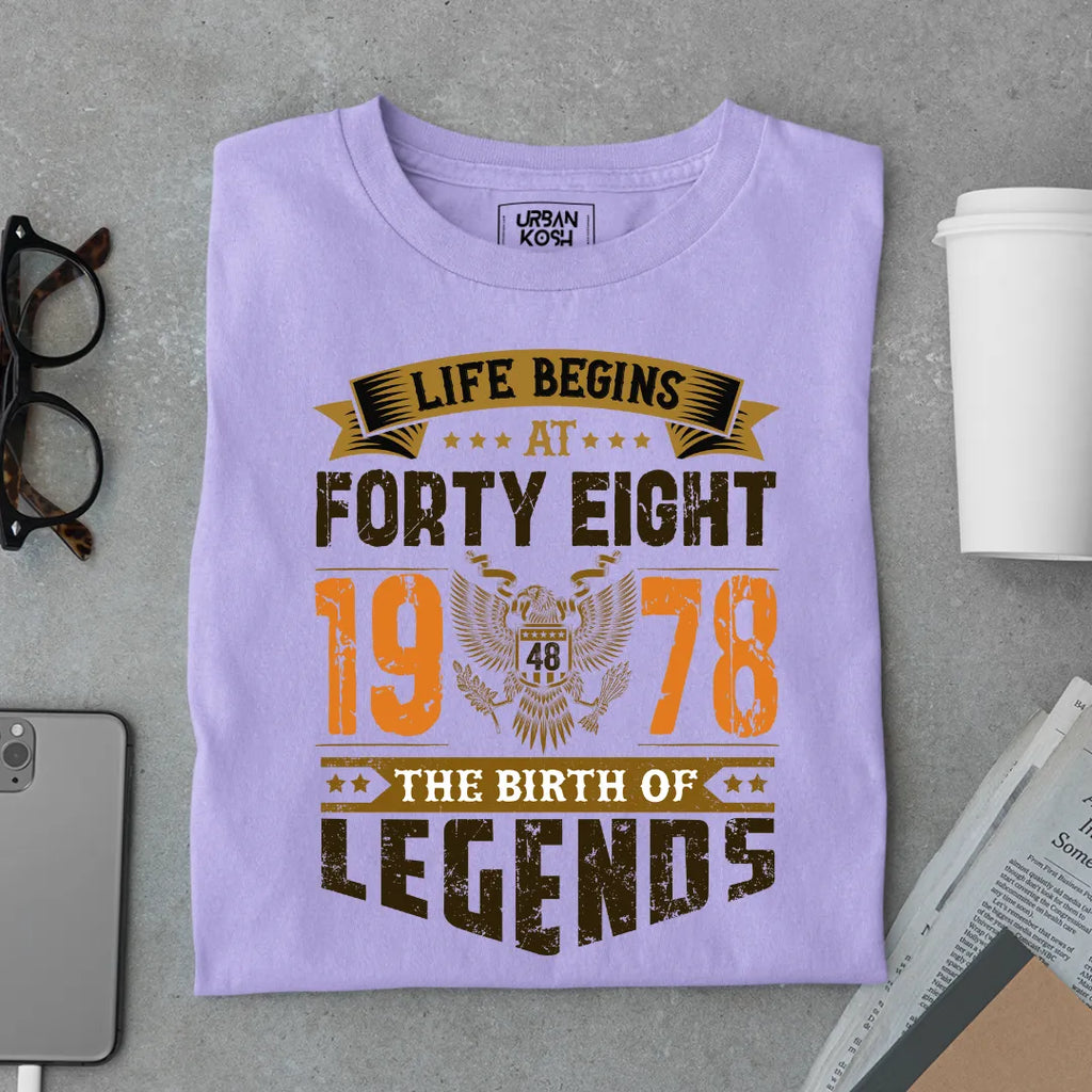 Life Begins at 48, 1978 The Birth of Legends Premium T-shirt