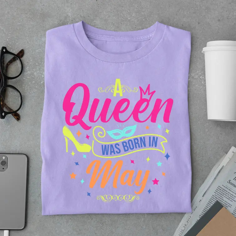 Neon May Queen Limited Edition Exclusive Premium Birthday T-Shirt