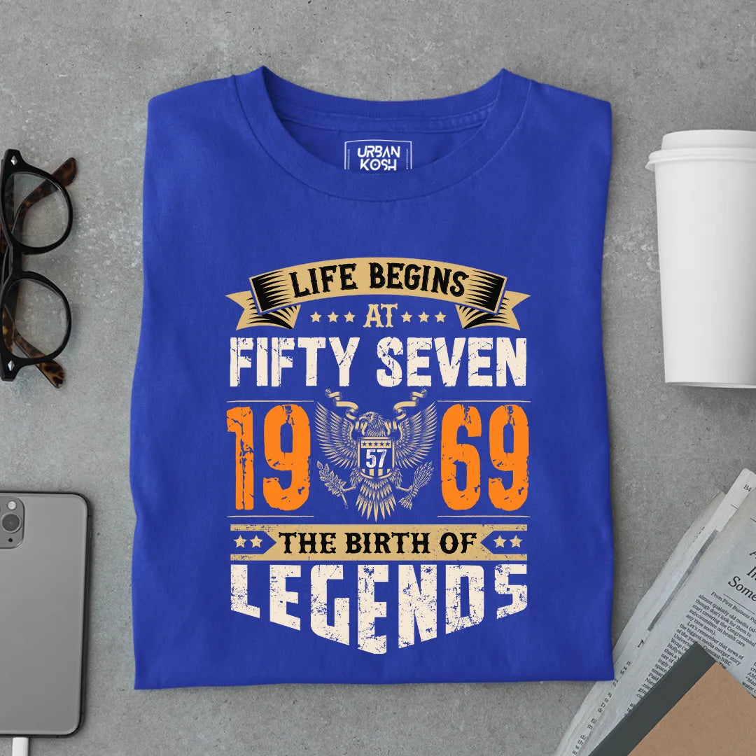 Life Begins at 57, 1969 The Birth of Legends Premium T-shirt
