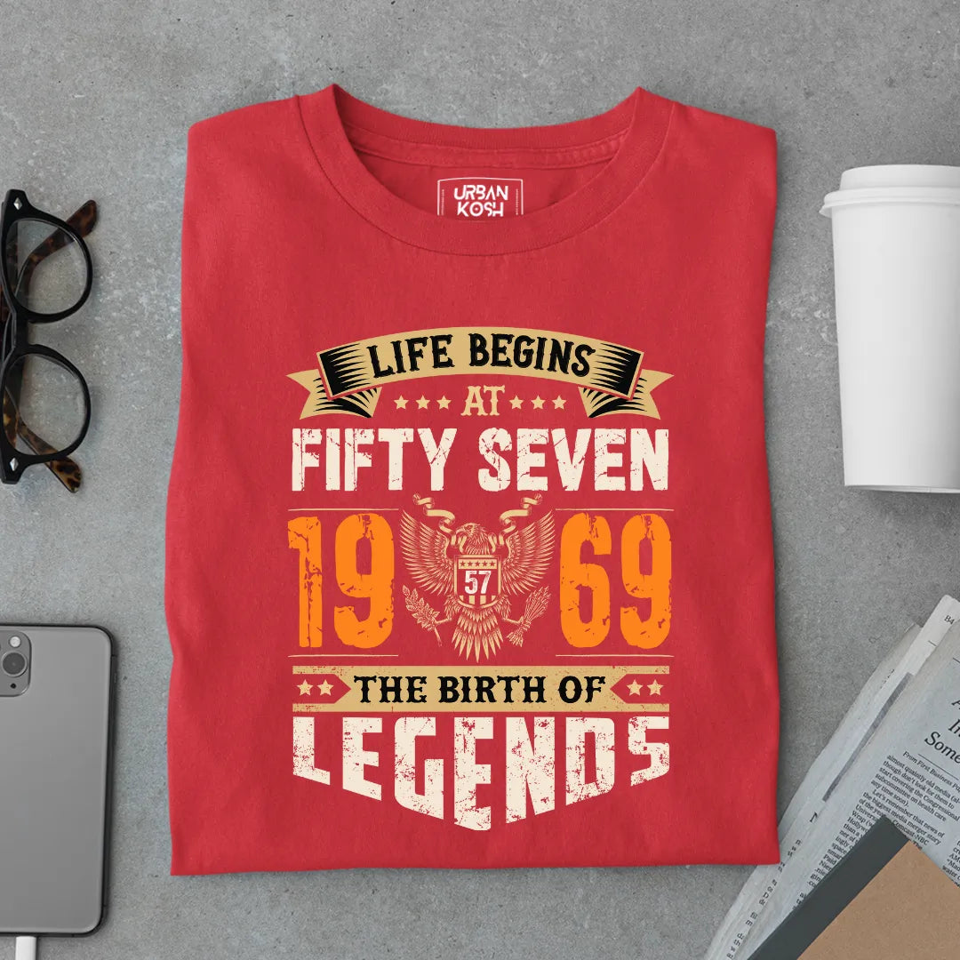 Life Begins at 57, 1969 The Birth of Legends Premium T-shirt