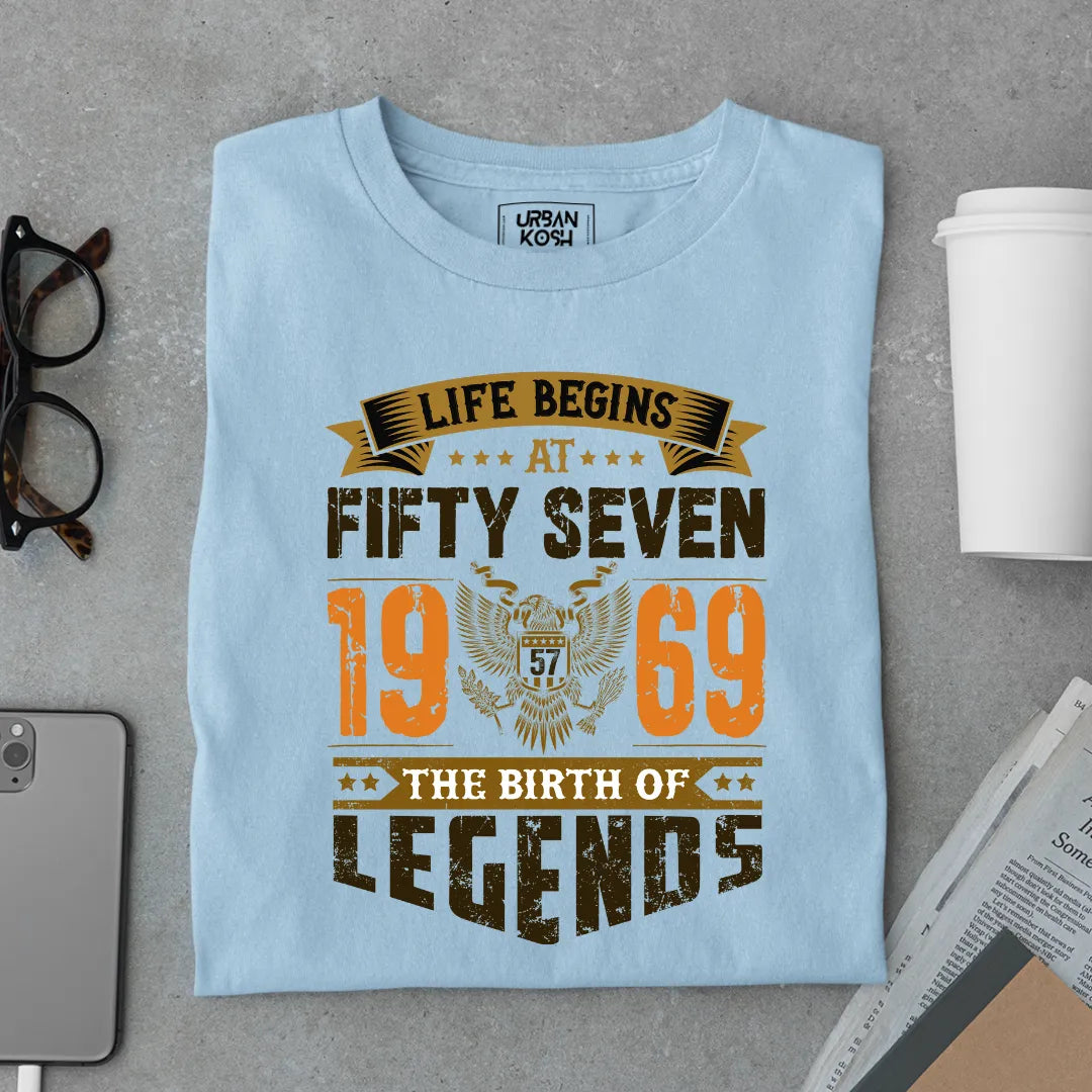 Life Begins at 57, 1969 The Birth of Legends Premium T-shirt
