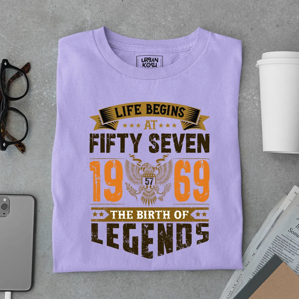 Life Begins at 57, 1969 The Birth of Legends Premium T-shirt
