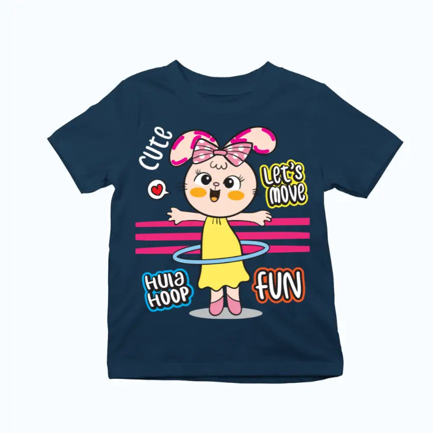 Cute Bunny Hula Hoop Exclusive T-shirt for Kids