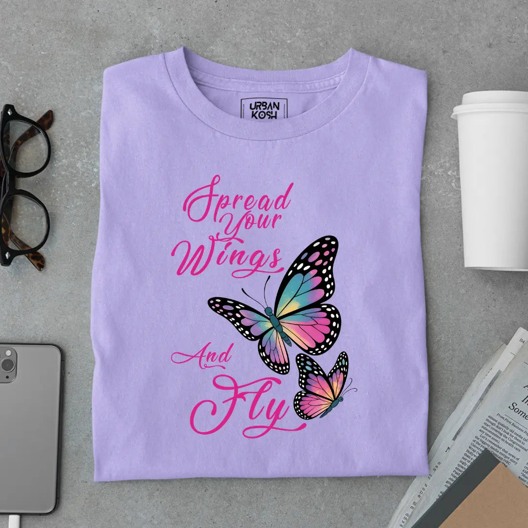 Spread Your Wings and Fly - Premium Butterfly T-Shirt for Women