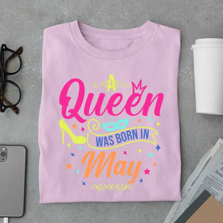Neon May Queen Limited Edition Exclusive Premium Birthday T-Shirt