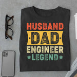 Load image into Gallery viewer, Husband Dad Engineer Legend T - Shirt - Urban Kosh
