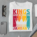 Load image into Gallery viewer, Kings are born in January T Shirt - Urban Kosh
